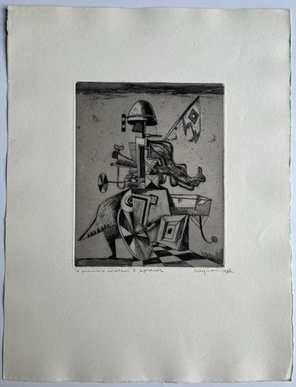 “*”库尔特·塞利格曼（1900-1962）
《第一位飞行员 8》，1932年
纸本蚀刻版画，右下角