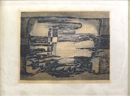 “*”马塞尔·菲奥里尼（1922-2008）
无题
纸本亚麻油版画，右下角签名，左下角标注“艺术家试