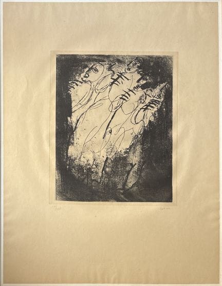 让·福特里耶（1898-1964）
《被枪决者》，1943年
纸本版画，右下角签名并编号为IV/XX