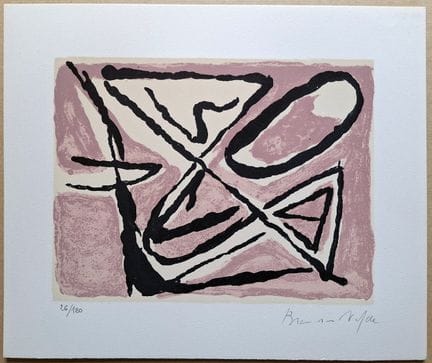 “*” 布拉姆·范·维尔德（1895 – 1981）
《玫瑰组画》，1973年
纸本彩色石版画，左下
