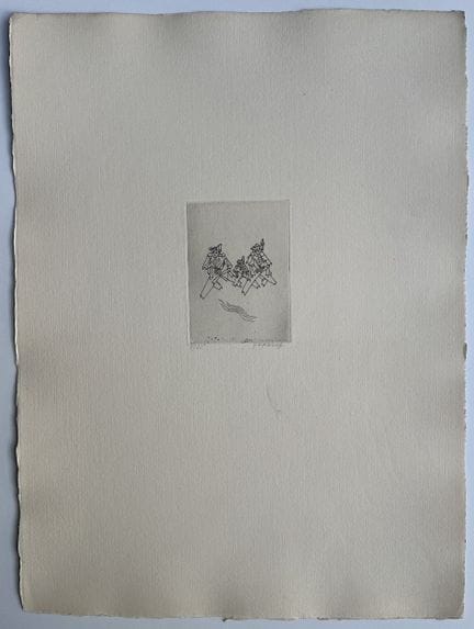 “*”乔治·帕帕佐夫（1824-1972）
《家庭》第2号
纸本版画，右下角签名，左下角标注编号8/