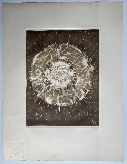 “*”马克·托比（1890-1976）
《粉色空间》，1961年
纸上水彩蚀刻版画，右下角签名并注明