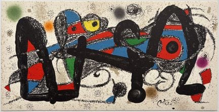 胡安·米罗（1893-1983）
《米罗——雕塑家》，1974年
Guarra纸上的彩色石版画，版上