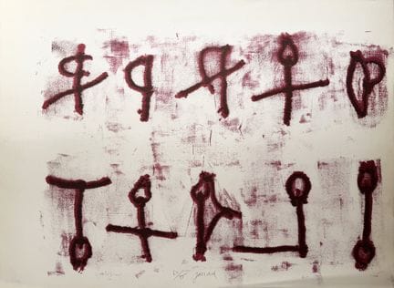 克里斯蒂安·雅卡尔（1932）
《经文》
彩色石版画，经艺术家亲笔签名并编号为62/75。
54.5