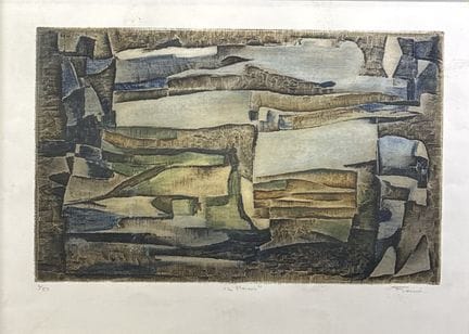 “*”马塞尔·菲奥里尼（1922-2008）
玛莱区，1961年
纸本亚麻油版画，右下角签名，底部中