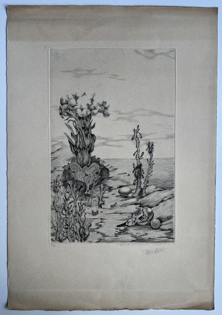 “*”让·保罗·弗鲁姆（1922-2006）
《催情风景》，1944年
纸本版画，右下角署名、题名、