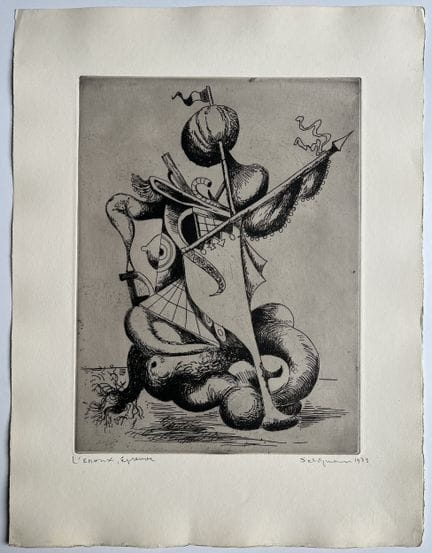 “*”库尔特·塞利格曼（1900-1962）
《埃努》，1933年
纸本蚀刻版画，右下角签名并注明日