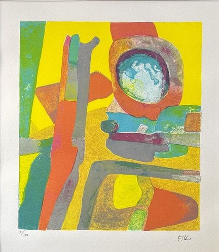 莫里斯·埃斯特韦（1904-2001）
《镜前的杜尔西内亚》，1988年
彩色石版画，经艺术家亲笔签