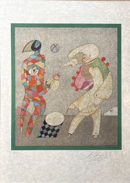 米卡埃尔·谢米亚金（生于1943年）
《小丑》
日本纸彩色石版画，右下角签名，左下角标注编号74/7