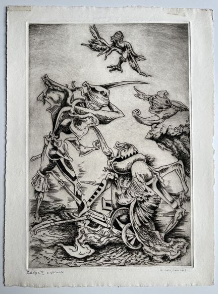 “*”库尔特·塞利格曼（1900-1962）
《俄狄浦斯二世》，1943年
纸本蚀刻版画，右下角签名