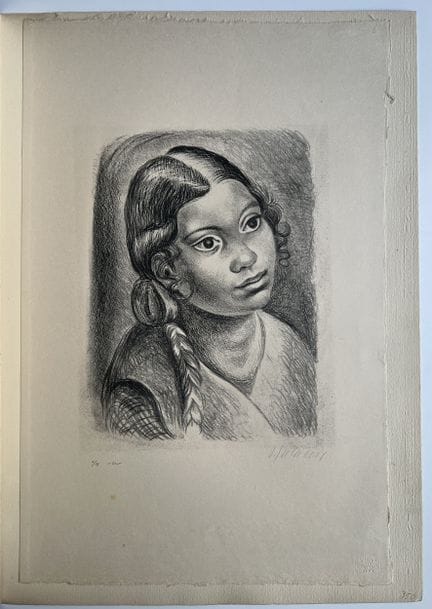 “*”德米特里奥斯·加拉尼斯（1882-1966）
《女子肖像》
纸本石版画，右下角签名，左下角标注