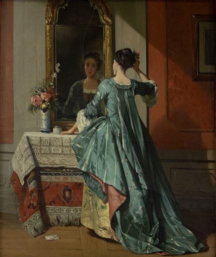 LOUIS ANTOINE CAROLUS (BELGA 1814-1865)
Dama alla 