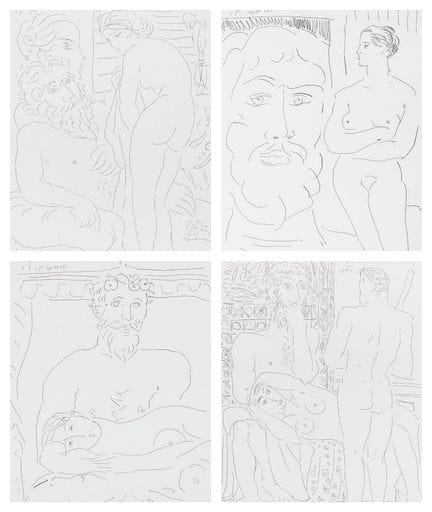 EINE GRUPPE VON 4 RADIERUNGEN VON PETER MAX (GEB. 