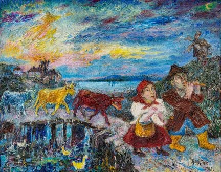 DAVID BURLIUK (RUSSISCH 1882–1967)
Die Prozession,