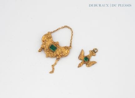 Lot de débris d'or du XIXe siècle rehaussés de pie