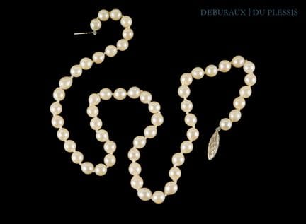 Collier choker de perles de culture, fermoir en or