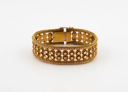 Bracciale a nastro in oro 750°/°° con motivo a dis