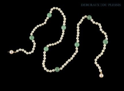Collier ras de cou de perles de culture alternées 