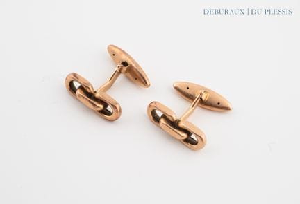 Paire de boutons de manchettes en or rose 585°/°° 