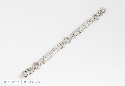 Bracciale a nastro in oro bianco 585°/°° con diama