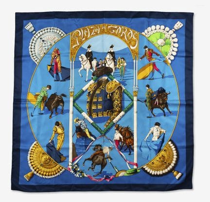 Hermès. Parigi. 
Foulard in seta “Plaza de toros” 