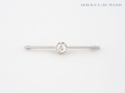 Spangenbrosche aus 750°/°° Weißgold und Platin, be