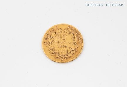 Pièce de 10 francs or Napoléon III tête laurée de 
