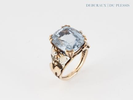 Anello con motivo a foglie in oro bicolore 750 °/°