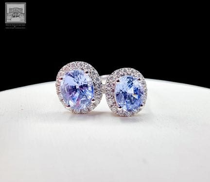 Bague Toi et Moi en or blanc 750°/.(18K) 3g55 orné