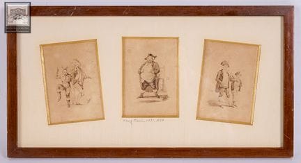 Henry Monnier (1799- 1877) 
réunion de 3 dessins a