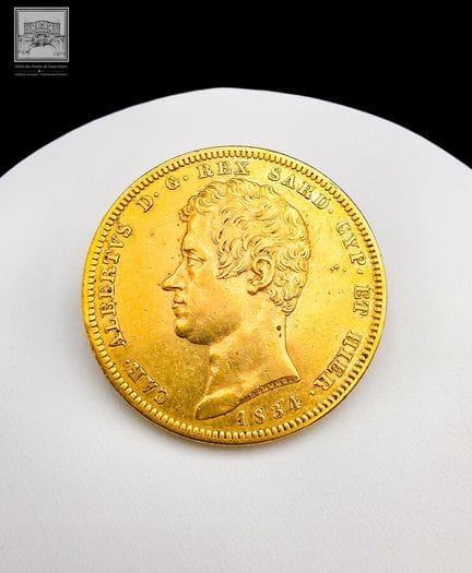 ITALIE 
 Pièce de 100 Lires en or 
Charles-Alber, 