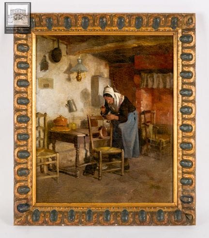 Albert Descamp  (1862 - 1908)
Femme dans sa cuisin
