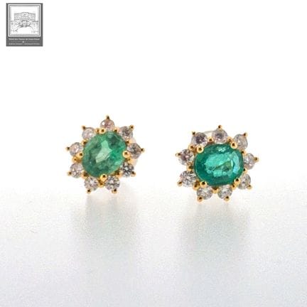 Paire de boutons d'oreilles Marguerites en or jaun