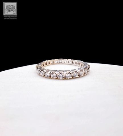 Bague alliance américaine
en or gris 18K 750/°°°  