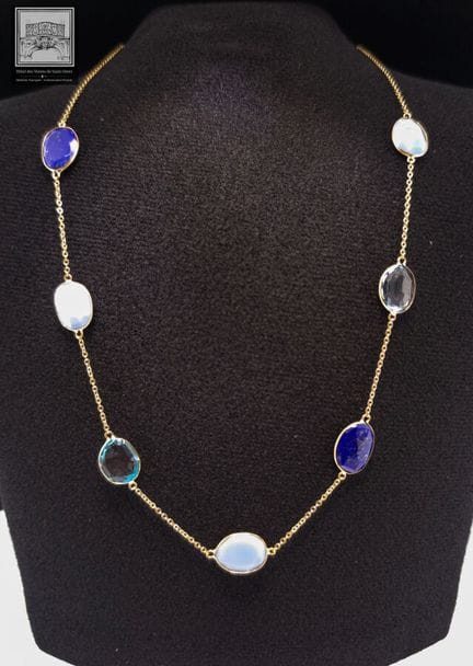 Très beau collier en or jaune 750°/.(18K) 7g70 orn
