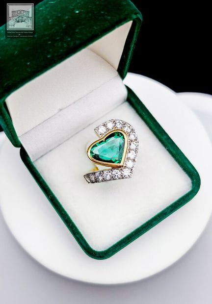 Bague cocktail en or jaune et gris 18K 750/°°°, or