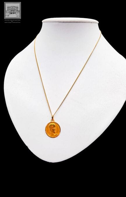Médaille de baptême en or jaune 18K 750/°°° Gravé 