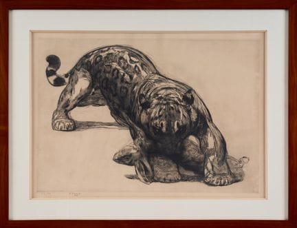 保罗-儒夫（1878-1973）
美洲虎与野兔》，约 1930 年
纸上蚀刻版画，23/50 对齐，