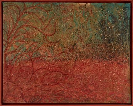 韦尔（20世纪）
《根》
布面油画，右下角署名并标注日期：N.WEIL 56
画作背面有副署及题词。