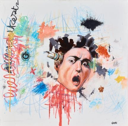 20 世纪的学校。加里
"美杜莎
丙烯酸画布，右下方有签名
尺寸：80 x 80 厘米
(凹痕，画布