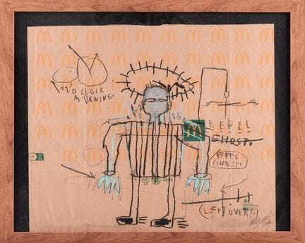 朱利安-莫罗-林（生于 1978 年）
左恋人
工艺纸袋上的混合媒介。 
尺寸：37 x 44 厘米