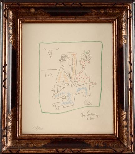 据让·科克托（1889-1963）所作
《弗拉门戈舞者》
石版画，版面上签名，标注1963年，
编号