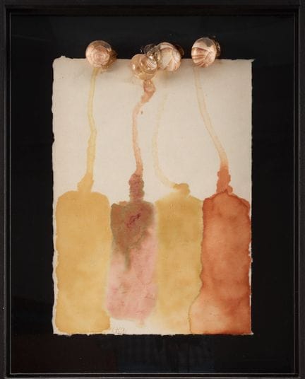克劳德·吉利（1938-2015）
《蜗牛》，1976年
水彩画，绘于纸上，并粘贴蜗牛壳于木框及玻璃