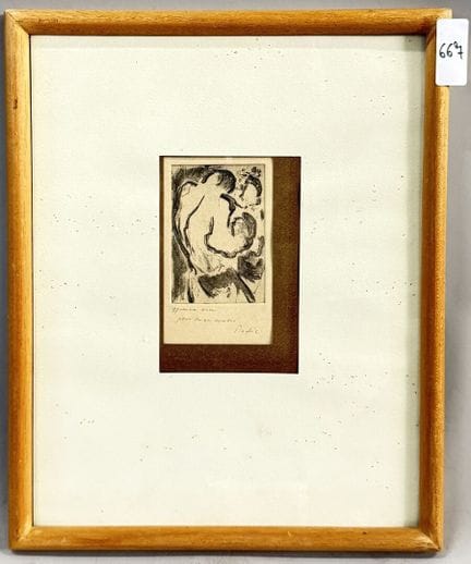 MADIE 
“试印”
黑版画 
右下角签名 
右下角题字“献给我的爱人” 
高 9 × 宽 6 厘