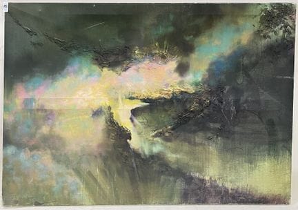 安东尼奥-多兰特 
"第七封印 
布面油画。 
左下方有签名。 
日期 75。 
高 81 x 宽 