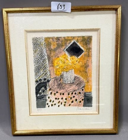 BAVIONE - 花束
纸上彩色石版画
右下方有签名
编号 88/90
高 20 x 宽 16 厘
