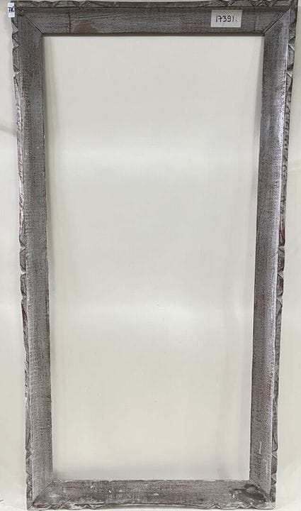 A gray carved and ribbed wood frame. 
H 162.5 x W 