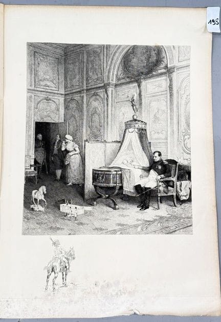 据阿尔伯特·皮埃尔·达万（1852-1923）原作，拉洛兹绘制
《俘虏……》
版画
高 39.5 ×