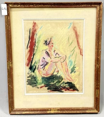 《坐着的女子》
粉彩画
高 30 × 23 厘米
(9757)
(614)