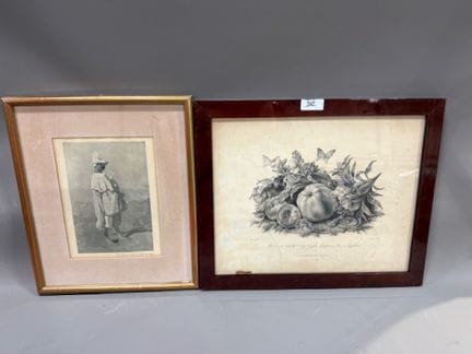 AGALLIARD 的两幅石版画 - Pomme de Gabrille Dapi Giroflée